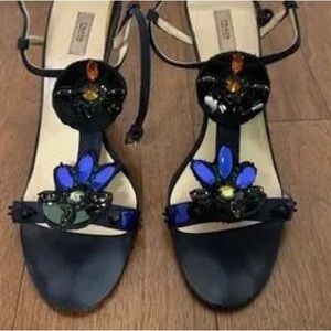 Elegant Black and Blue Women's Sandals